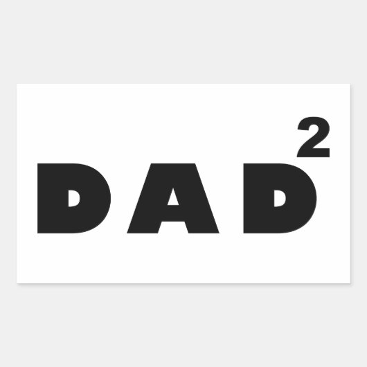 Sticker Rectangulaire père de deux (Devant)