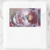 Sticker Rectangulaire père Noël 1908 avec Plum Pudding Vintage Noël (Sac)
