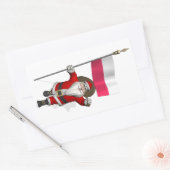 Sticker Rectangulaire Père Noël Avec Drapeau De Pologne (Enveloppe)