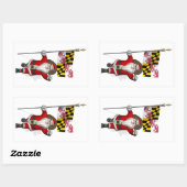 Sticker Rectangulaire Père Noël Avec Drapeau Du Maryland (Feuille)