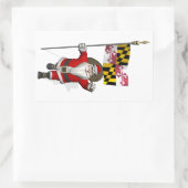 Sticker Rectangulaire Père Noël Avec Drapeau Du Maryland (Sac)