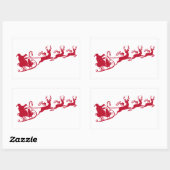 Sticker Rectangulaire Père Noël avec traîneau et rennes, conception de N (Feuille)