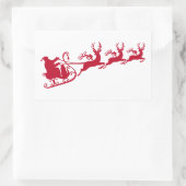 Sticker Rectangulaire Père Noël avec traîneau et rennes, conception de N (Sac)