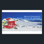 Sticker Rectangulaire Père Noël, Dashu Thru The Snow Christmas<br><div class="desc">* Illustration du Père Noël avec un sac de jouet, en train de couler dans la neige... J'espère qu'il ira à son traîneau ! * Utilisation pour les cadeaux de Noël, la décoration, l'artisanat, la réservation de ferraille ou do-it-yourself projets. * Ajoutez quelques-uns insérés dans vos cartes-cadeaux de vacances ou...</div>