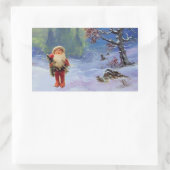 STICKER RECTANGULAIRE PÈRE NOËL DES GNOMES (Sac)