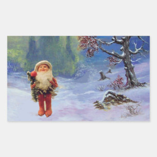 STICKER RECTANGULAIRE PÈRE NOËL DES GNOMES
