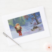 STICKER RECTANGULAIRE PÈRE NOËL DES GNOMES (Enveloppe)