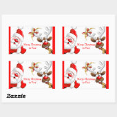 Sticker Rectangulaire Père Noël et Reindeer (Feuille)