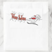 Sticker Rectangulaire Père Noël et son Sleigh (Sac)