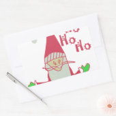Sticker Rectangulaire Père Noël humoristique avec Ho Ho Ho Festive (Enveloppe)