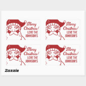 Sticker Rectangulaire Père Noël Joyeux cadeau de Noël (Feuille)