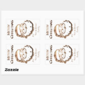 Sticker Rectangulaire Père Noël Père Noël Élégant Or (Feuille)