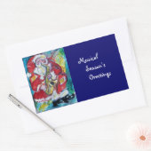 STICKER RECTANGULAIRE PÈRE NOËL & SAX, PARTI NOËL (Enveloppe)