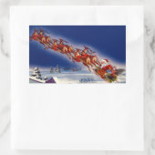 Sticker Rectangulaire Père Noël sur son Sleigh (Sac)