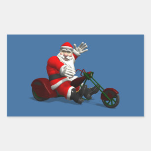 Sticker Rectangulaire Père Noël sur trike