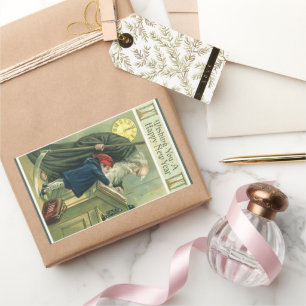 Sticker Rectangulaire Père Time vous souhaite une bonne année