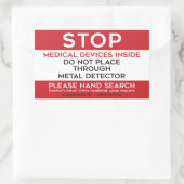 Sticker Rectangulaire Périphériques Médicales TSA (Sac)