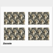 Sticker Rectangulaire Perles dorées (Feuille)