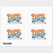 Sticker Rectangulaire Perma-Stoked Waves (Feuille)