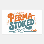 Sticker Rectangulaire Perma-Stoked Waves (Devant)