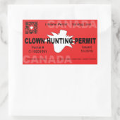 Sticker Rectangulaire Permis de chasse aux clowns canadiens (4x) (Sac)