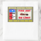 Sticker Rectangulaire Permis de chasse aux fourmis (Sac)