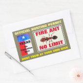 Sticker Rectangulaire Permis de chasse aux fourmis (Enveloppe)