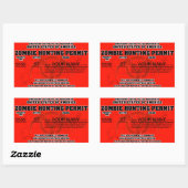 Sticker Rectangulaire Permis de chasse zombie (Feuille)