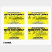 Sticker Rectangulaire Permis de chasse zombie (Feuille)