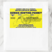 Sticker Rectangulaire Permis de chasse zombie (Sac)