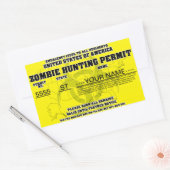 Sticker Rectangulaire Permis de chasse zombie (Enveloppe)