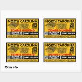 Sticker Rectangulaire Permis de chasse zombie Caroline du Nord (Feuille)