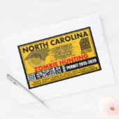 Sticker Rectangulaire Permis de chasse zombie Caroline du Nord (Enveloppe)