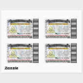 Sticker Rectangulaire Permis de chasse Zombie Elite (Feuille)