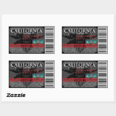 Sticker Rectangulaire Permis de chasse zombie en Californie (Feuille)