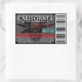 Sticker Rectangulaire Permis de chasse zombie en Californie (Sac)