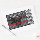 Sticker Rectangulaire Permis de chasse zombie en Californie (Enveloppe)