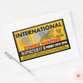 Sticker Rectangulaire Permis de chasse zombie international (Enveloppe)