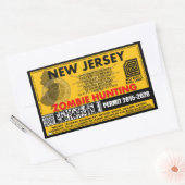 Sticker Rectangulaire Permis de chasse zombie New Jersey (Enveloppe)