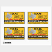 Sticker Rectangulaire Permis de chasse zombie Texas (Feuille)
