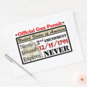 Sticker Rectangulaire Permis officiel d'armes à feu ! (Enveloppe)