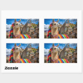 Sticker Rectangulaire Pérou Llama (Feuille)
