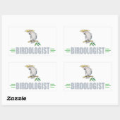 Sticker Rectangulaire Perroquet élégant drôle (Feuille)