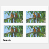 Sticker Rectangulaire Perroquets - Macaws bleu et or (Feuille)