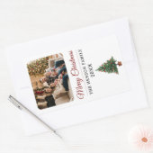 Sticker Rectangulaire Personalized Christmas Tree Family Photo (Enveloppe)