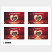 Sticker Rectangulaire Personalized Heart Photo Frame (Feuille)