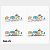 Sticker Rectangulaire Personnages de Dr Seuss et nom de l'enseignant (Feuille)