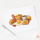 Sticker Rectangulaire Personnages de nourriture de petit-déjeuner mignon (Enveloppe)