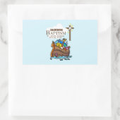 Sticker Rectangulaire Personnalisable, Baby Boy Baptism Arche de Noah (Sac)