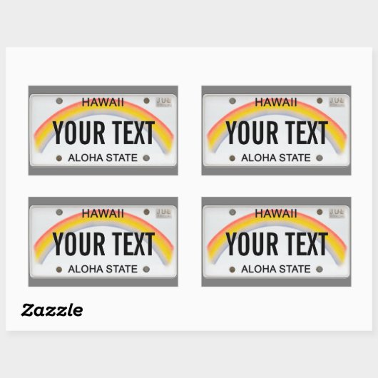 Sticker Rectangulaire (Personnalisable) Plaque de licence hawaïenne (Feuille)